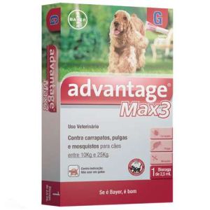 Advantage Max3 Protetor Contra Leishmaniose (2,5ML) 10 a 25KG 