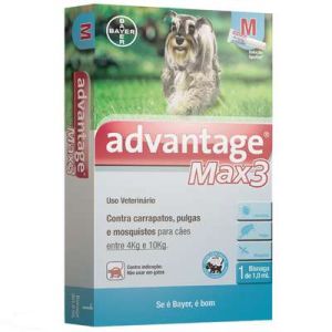 Advantage Max3 Protetor Contra Leishmaniose (1ML) 4 a 10KG 