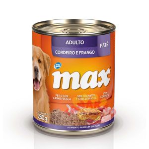 Alimento Úmido Max Lata para Cães Adultos-Cordeiro e Frango