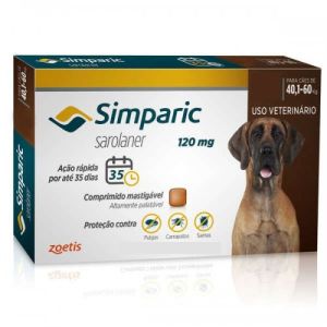 Antipulgas Simparic 120MG para Cães de 40,1 a 60k 1 Comprimido 1
