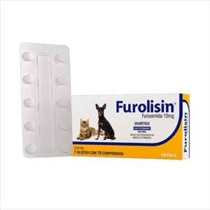 Furolisin Diurético para Cães e Gatos - 10 MG - 10 Comprimidos