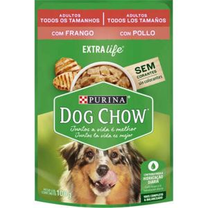 Ração Úmida Dog Chow Sachê Frango Extra Life Para Cães Adultos 100 G - 1 UN