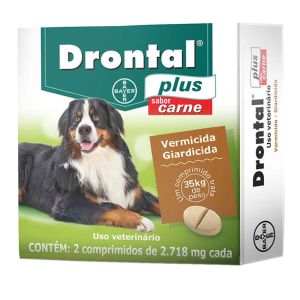 Vermífugo Drontal Plus 35KG Carne - 2/Comprimidos