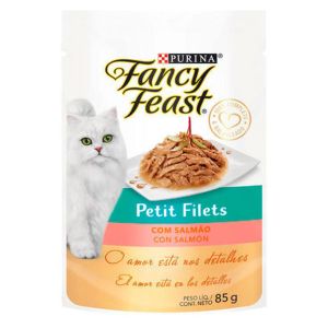 Racão Úmida Purina Fancy Feast Sachê Petit Filets com Salmão para Gatos Adultos 85 G - 1 UN
