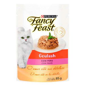 Racão Úmida Purina Fancy Feast Sachê Goulash com Peru para Gatos Adultos 85 G - 6 UN