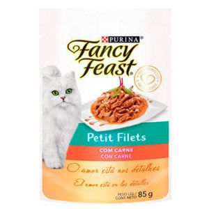 Racão Úmida Purina Fancy Feast Sachê Petit Filets com Carne para Gatos Adultos 85 G - 1 UN
