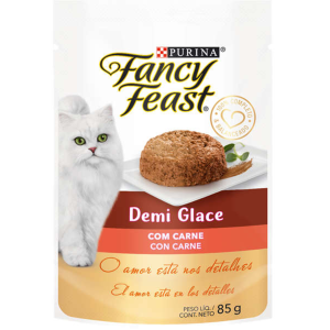 Ração Úmida Purina Fancy Feast Sachê Demi Glace Carne Para Gatos Adultos 85 G - 1 UN