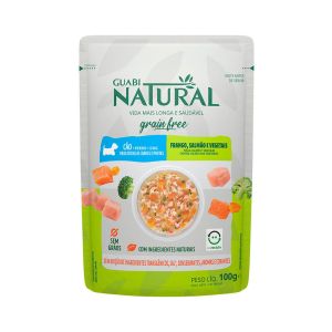 Ração Úmida Guabi Natural Grain Free Frango, Salmão e Vegetais para Cães Adultos 100 G