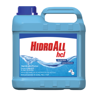 Algicida Manutenção para Piscinas HCL Hidroall-5 Litros