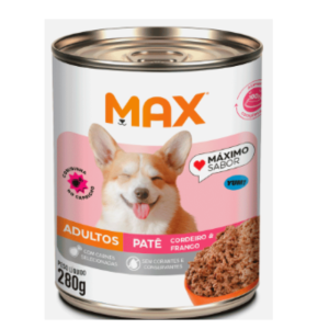 Alimento Úmido Max Lata para Cães Adultos-Cordeiro e Frango