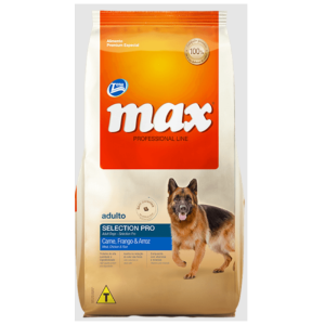 Ração Max Professional Line Selection Pro Carne, Frango & Arroz para Cães Adultos 15 Kg