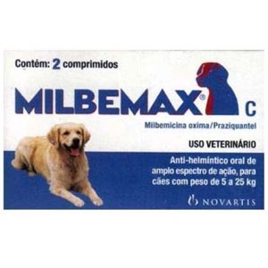 Vermífugo Milbemax C 5KG a 25KG -  2 Comprimidos