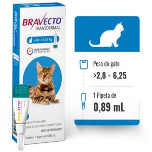 Antipulgas Bravecto Transdermal Plus Gatos de 2,8 a 6,25 Kg 1