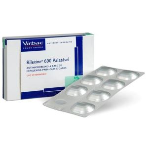 Rilexine 600 mg Antibiótico para Cães e Gatos 7 comprimidos