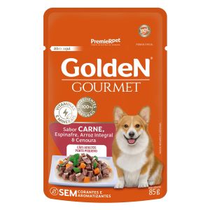 Sache Golden Gourmet Cães Adultos Raças Pequenas sabor Carne 85g