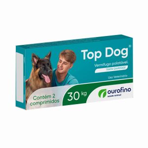 Vermífugo Top Dog 30KG - 2/Comprimidos