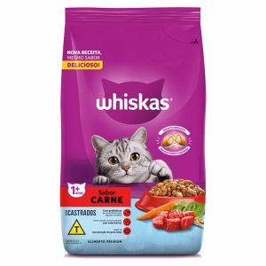 Ração Whiskas Castrado Carne para Gatos Adultos- 3 Kg