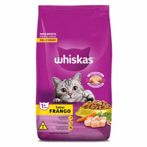 Ração Whiskas Frango e Leite para Gatos Adultos- 1 Kg