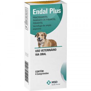 Vermífugo Endal Plus Para Cães 4 Comprimidos