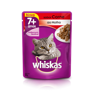 Whiskas Sachê Carne 7+ para Gatos Adultos com mais de 7 anos- 85g