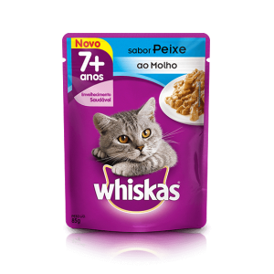 Whiskas Sachê Peixe 7+ para Gatos Adultos com mais de 7 anos- 85g